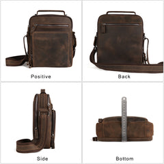Genuine Leather Men Vintage Handbags Small Flap Men Shoulder Bag