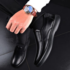 Genuine Leather+Microfiber shoes Soft Anti-slip Rubber Casual Leather Shoes