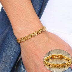 Vintage Oxidized Cool Double Curb Chain Bracelets