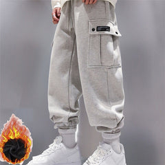 Trendy Men Sweatpants Plus Size Winter Loose Trouser Outdoor Male Pocket