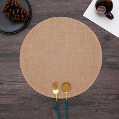 ROUND Cotton and linen Placemat For Dining Table Mat