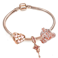Heart-shaped Pendant Charm Bracelet Fit