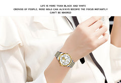 Women Watch Brand Fashion Ladies Watch Elegant Gold Steel Wristwatch