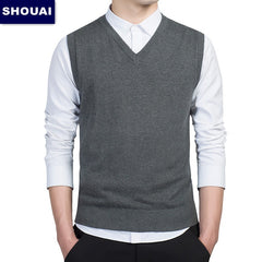 Men vest sweater casual style wool knitted business men sleeveless vest