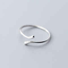 Silver Geometric Adjustable Ring Fashion Party Fine Jewelry Minimalist