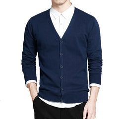 Cardigans Men Cotton Sweater Long Sleeve Mens V-Neck Sweaters