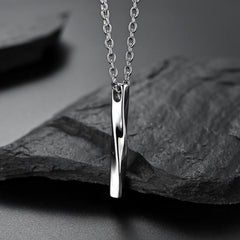 Fashion Men Rectangle Pendant Necklace Trendy Simple Chain Spiral Necklaces