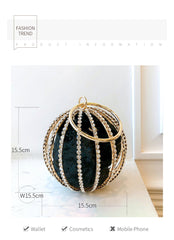 Rhinestone Spherical Cage Evening Clutch Bag