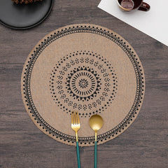 ROUND Cotton and linen Placemat For Dining Table Mat