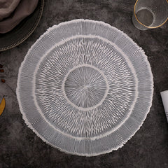 PVC Bronzing leaves Flower Hollow Non-slip Kitchen Placemat