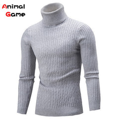 Turtleneck Sweater Casual MenWarm Knitted Sweater Keep Warm