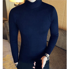 High Neck Thick Warm Sweater Mens Sweaters Slim Fit Pullover