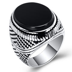Fashion Generous Rings For Men Simple Black Zircon Geometry Jewelry