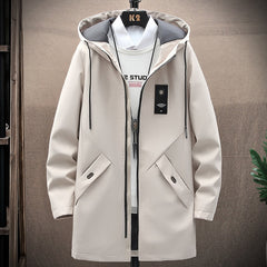 Mens Casual Long Jackets And Coats Hooded Streetwear