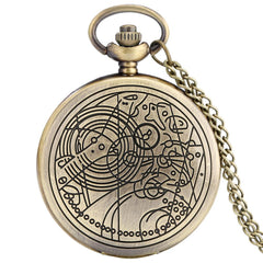 Retro Bronze Necklace Quartz Pocket Watch Analog Pendant