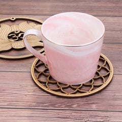1PC Flower of Life Shape Wooden Wall Sign Laser Cut Non-slip Coaster Set