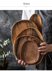 Whole Wood Lovesickness Wood with Irregular Oval Solid Wood Pan