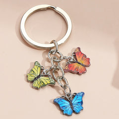 Colorful Enamel Butterfly Keychain Insects Car Key