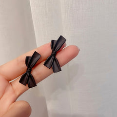 Sweet Burgundy Enamel Heart Earrings