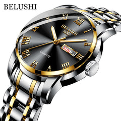 Watch Men Stainless Steel Business Date Clock Waterproof Luminous Watches