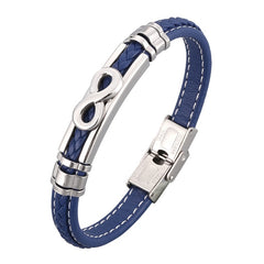 Trendy Leather Bracelet Men Stainless Steel Handmade Bangles
