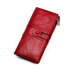 Men Purses Long Zipper Genuine Leather Male Clutch Bags