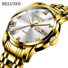 Watch Men Stainless Steel Business Date Clock Waterproof Luminous Watches
