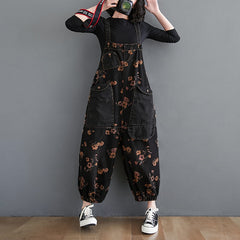 Loose Jeans Black Jumpsuit Women Casual Oversized Baggy Ladies Pants