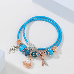 Ocean Collection Blue Turtle Seahorse Narwhal Beaded Dolphin Charm Bracelets