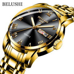 Watch Men Stainless Steel Business Date Clock Waterproof Luminous Watches