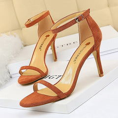 Shoes Super High Heels Suede Women Heels Open Toe Woman Pumps