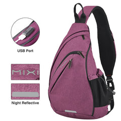 Mixi Men One Shoulder Backpack Women Sling Bag Crossbody