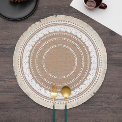 ROUND Cotton and linen Placemat For Dining Table Mat