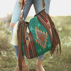 Hand-made Canvas Linen One Shoulder Bag Female Bag Bohemian Style