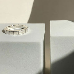 S925 Sterling Silver Rings for Women Fashion Geometry Simplicity Adjustable