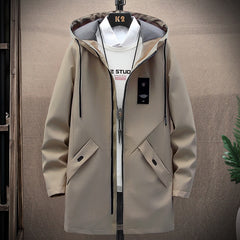 Mens Casual Long Jackets And Coats Hooded Streetwear