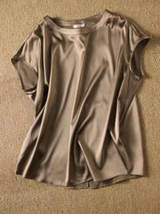 Silk Thin Short Sleeve Tees Style Slip