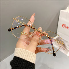 Vintage New Oval Metal Frame Glasses Women Fashion