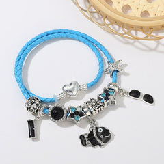 Ocean Collection Blue Turtle Seahorse Narwhal Beaded Dolphin Charm Bracelets