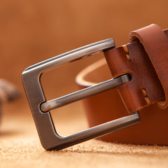 Leather Cowhide Belt Fashion Genuine Leather Men Belt Alloy Buckle Strap