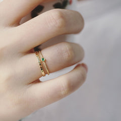 Vintage Emerald Ring Women Light Jewelry
