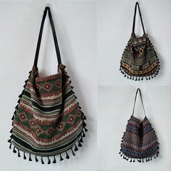 Vintage Bohemian Fringe Shoulder Bag Women Tassel Boho Hippie Gypsy