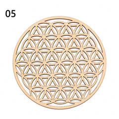 1PC Flower of Life Shape Wooden Wall Sign Laser Cut Non-slip Coaster Set
