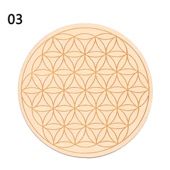 1PC Flower of Life Shape Wooden Wall Sign Laser Cut Non-slip Coaster Set