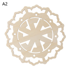 1PC Flower of Life Shape Wooden Wall Sign Laser Cut Non-slip Coaster Set