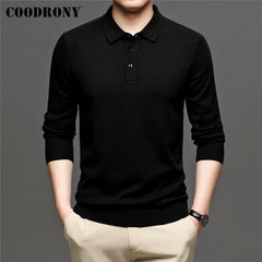 Knitwear Jerseys Pure Color Turn-down Collar Sweater Pullover Men Clothing
