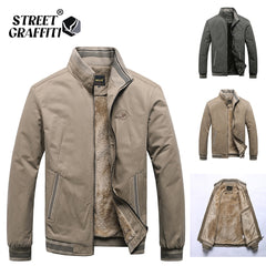Men Jackets Casual Solid Fashion Vintage Warm Coats
