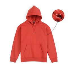 Hooded Hoodies Men Thick 360g Fabric Solid Basic Sweatshirts Jogger Texture Pullovers