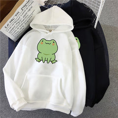 Frog Hoodie Vintage Harajuku Women's Winter Hoodies Kawaii Cute
