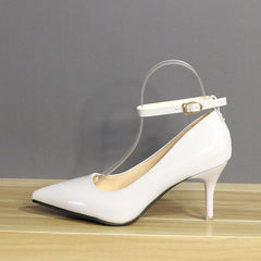 7cm Or 10cm Heels Buckle Women Pointed Toe Pumps Shoes